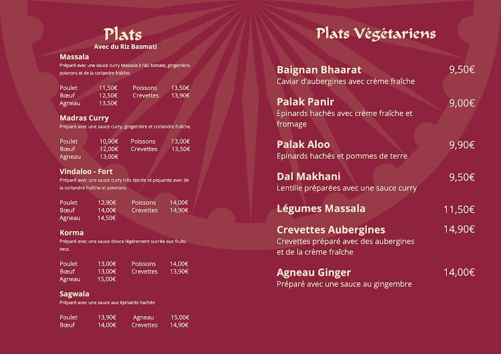 Les Saveurs de l'Inde - Menu Image 1