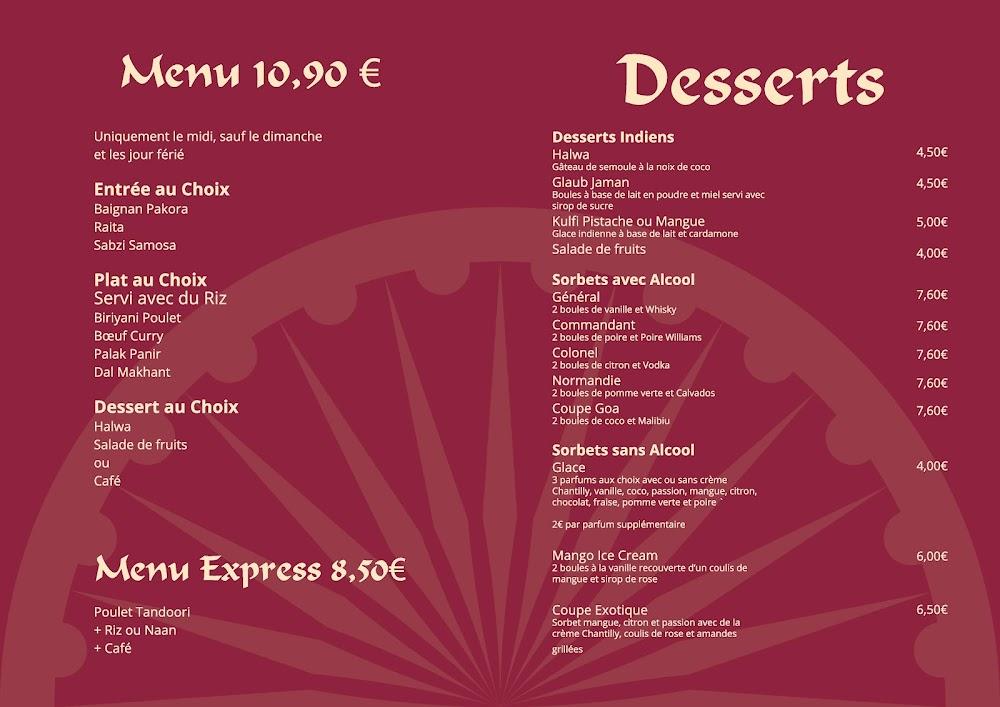 Les Saveurs de l'Inde - Menu Image 2